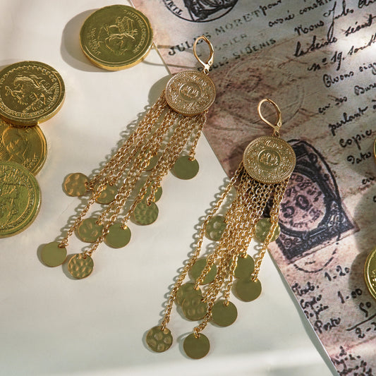 ALM-coin long earrings