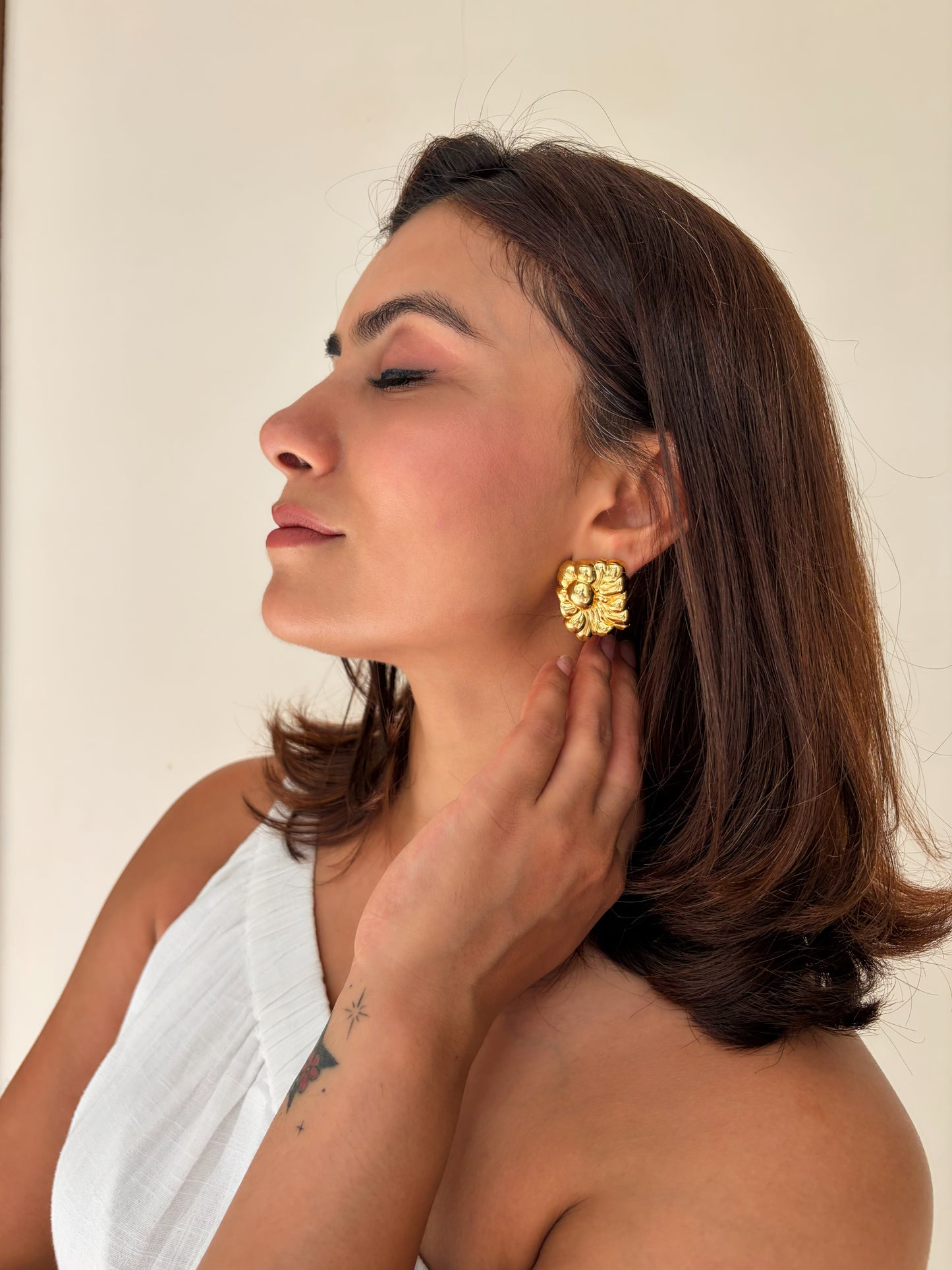 Golden Swirl Earring